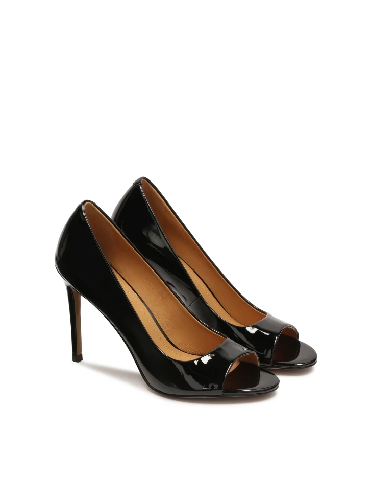 Kazar Classic Black Peep Toe Pumps