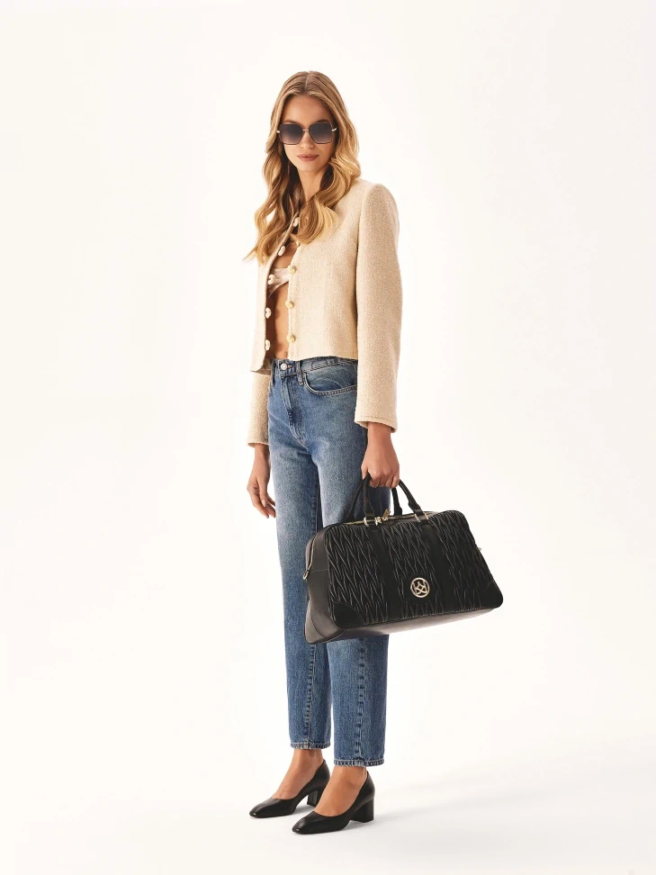 Kazar Classic Black Pumps With A Wide Heel