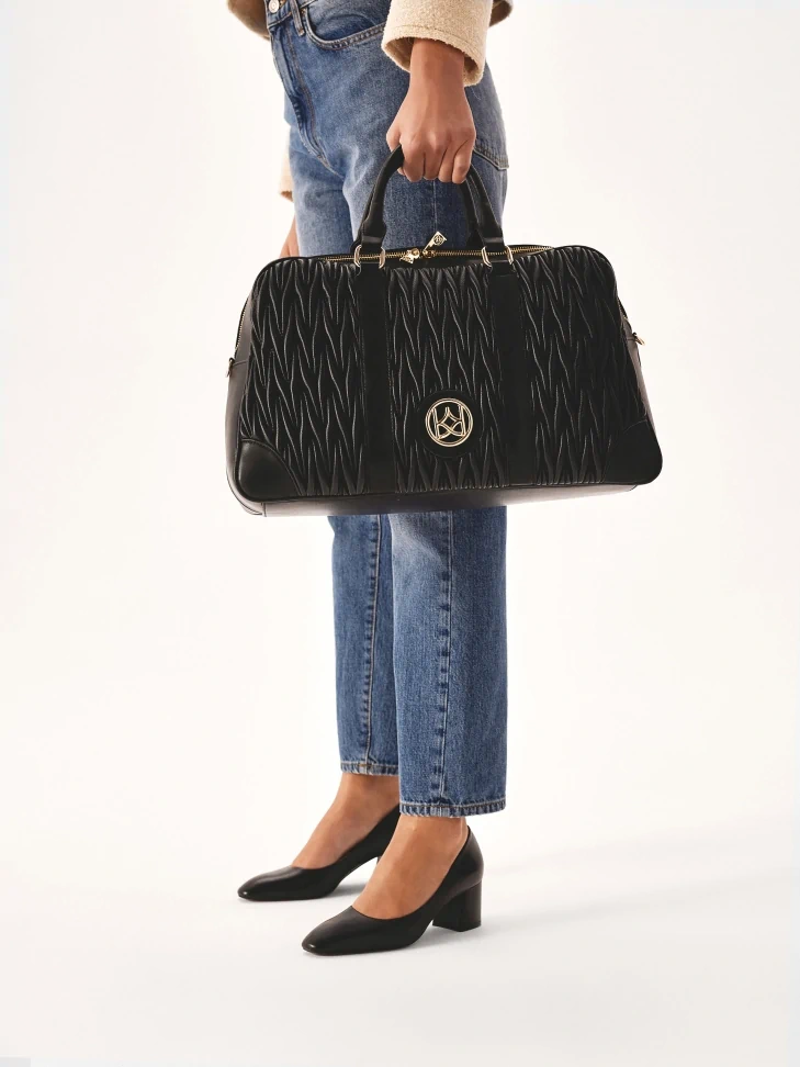 Kazar Classic Black Pumps With A Wide Heel