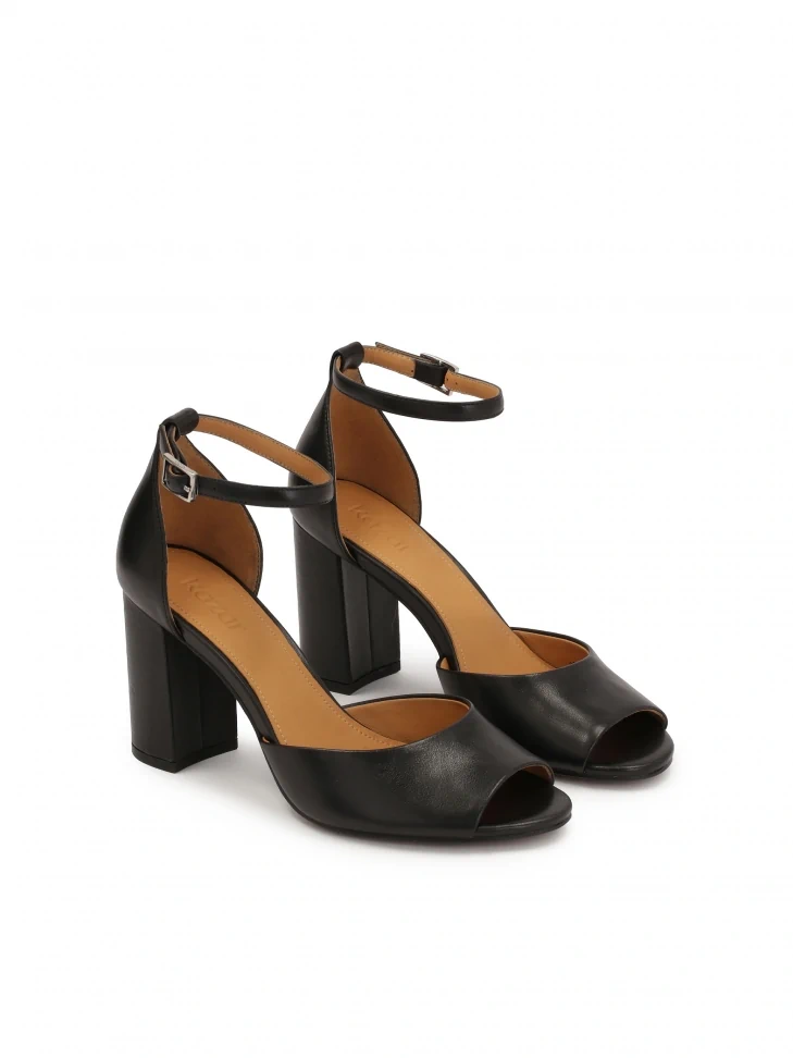 Kazar Classic Black Sandals With Wide Strap