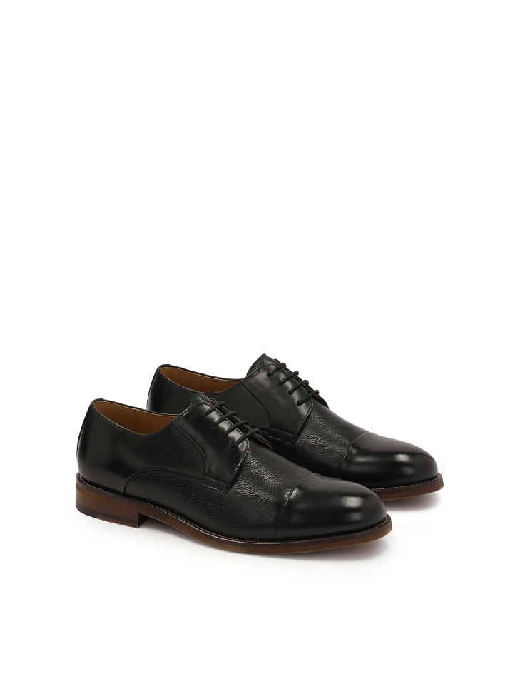 Kazar Classic Black Shoes On A Brown Sole