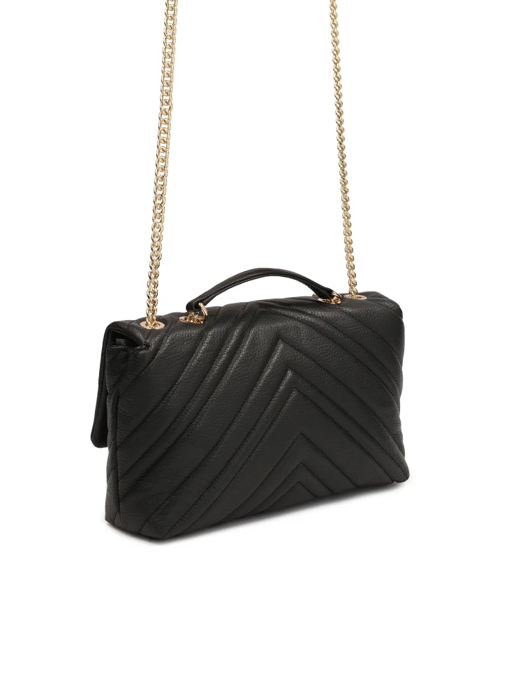 Kazar Classic Black Shoulder Bag With A Chain