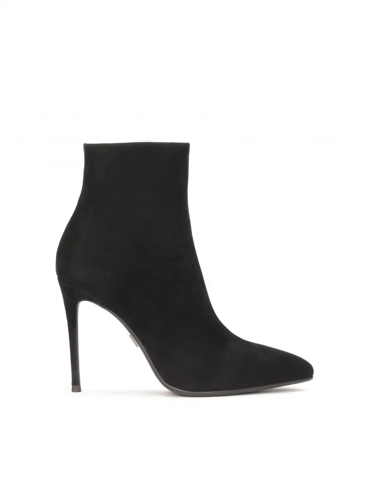 kazar Classic black suede boots with stiletto heel