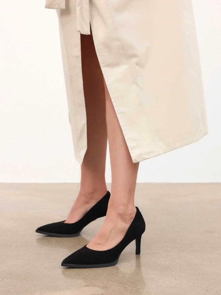 Kazar Classic Black Suede Pumps