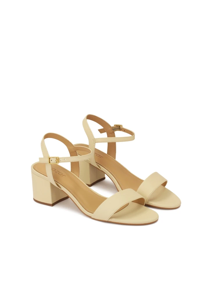 Kazar Classic Cream Sandals On A Low Post