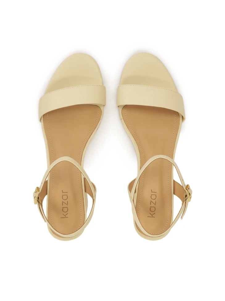 Kazar Classic Cream Sandals On A Low Post