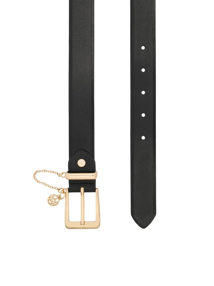 Kazar Classic Leather Belt In Deep Black