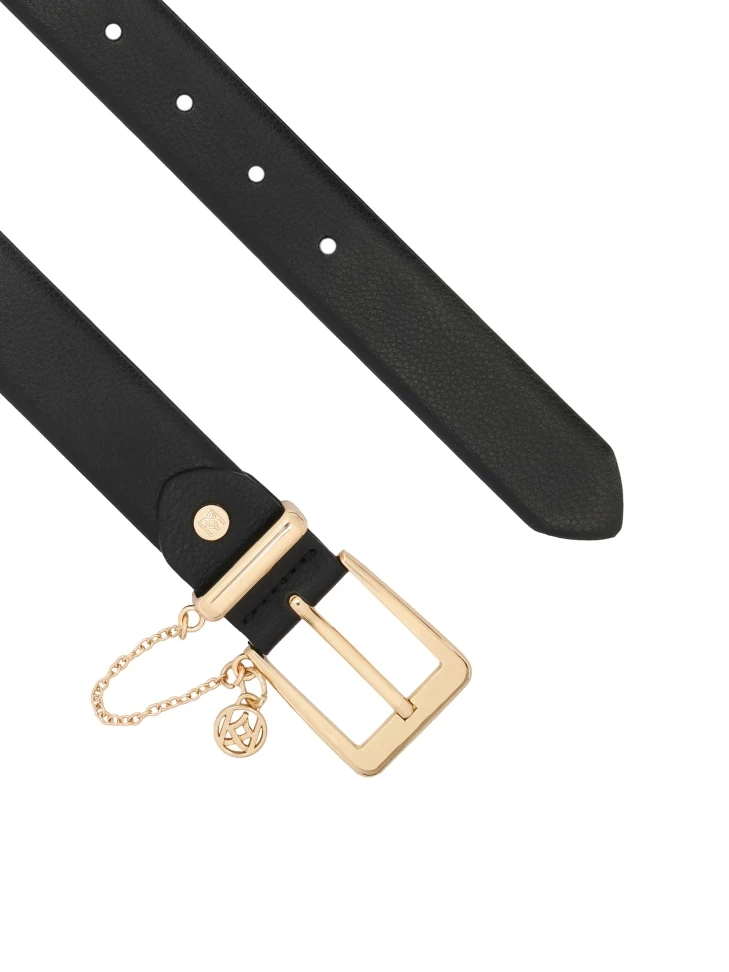 Kazar Classic Leather Belt In Deep Black