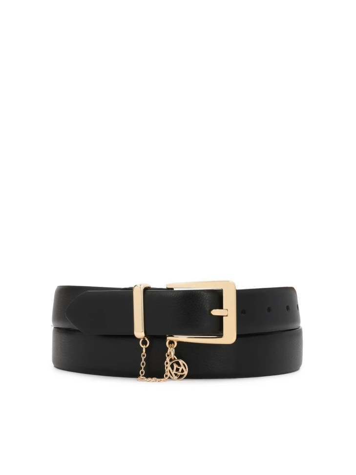 kazar Classic leather belt in deep black