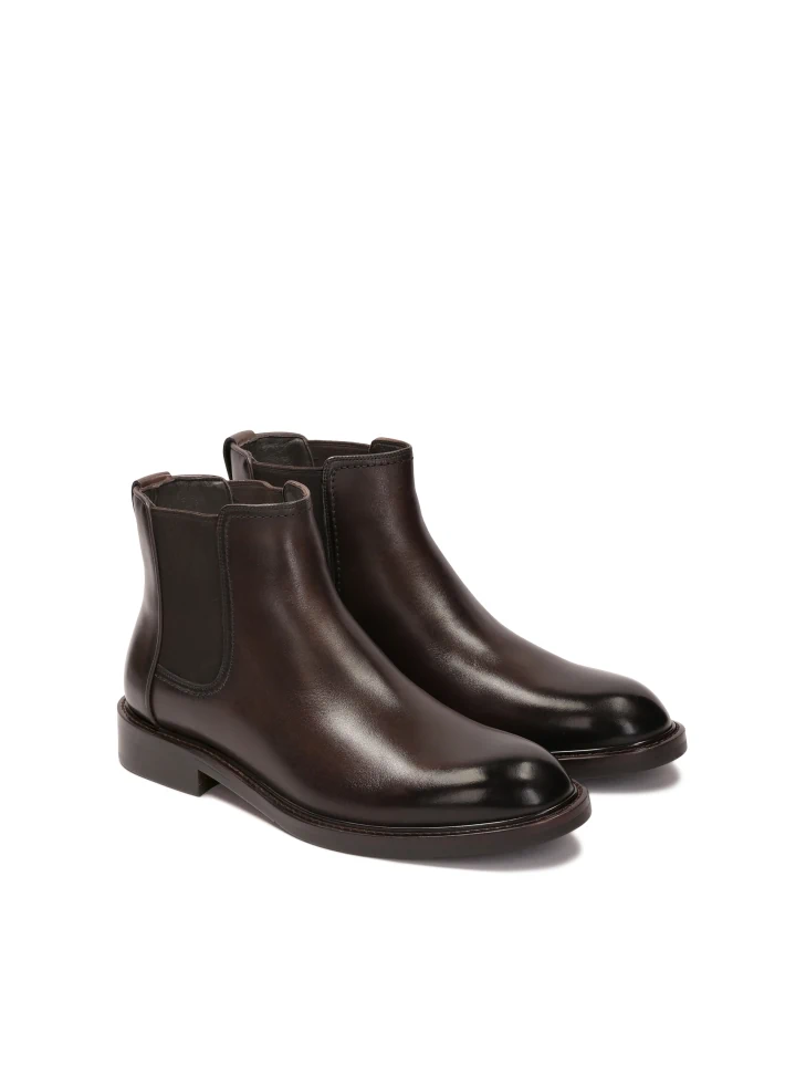 Kazar Classic Leather Chelsea Boots In Brown Color