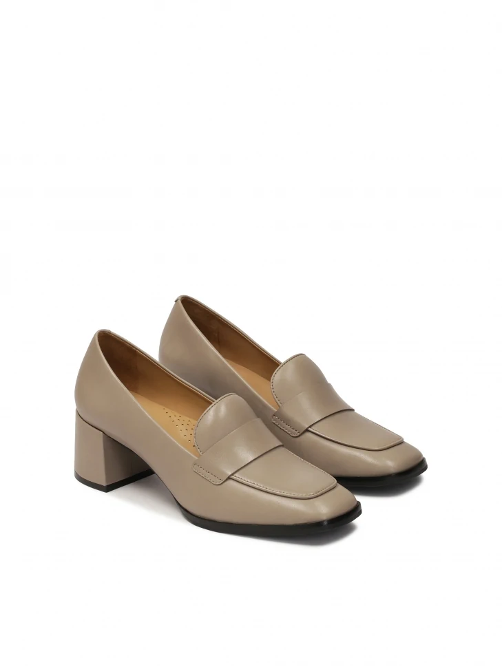 Kazar Classic Leather Pumps In Taupe Color