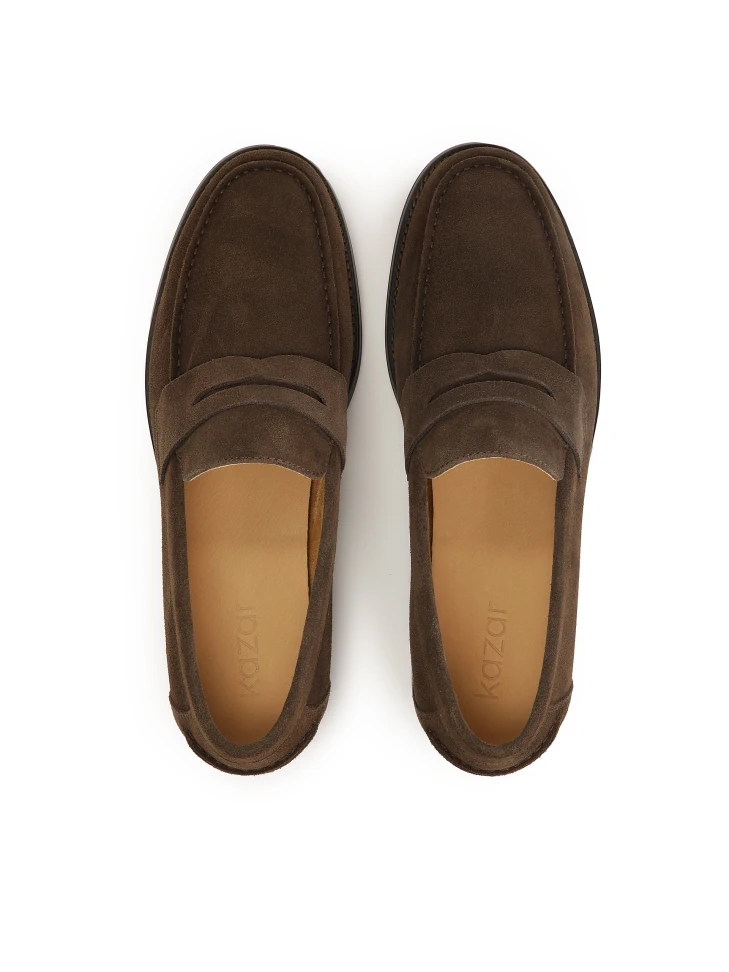 Kazar Classic Loafers In Brown Suede