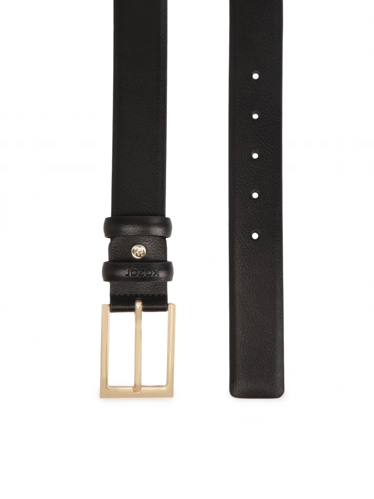 Kazar Classic Narrow Dress Belt With Gold Buckle
