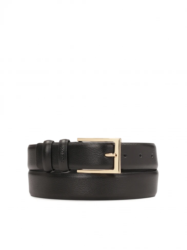kazar Classic narrow dress belt with gold buckle