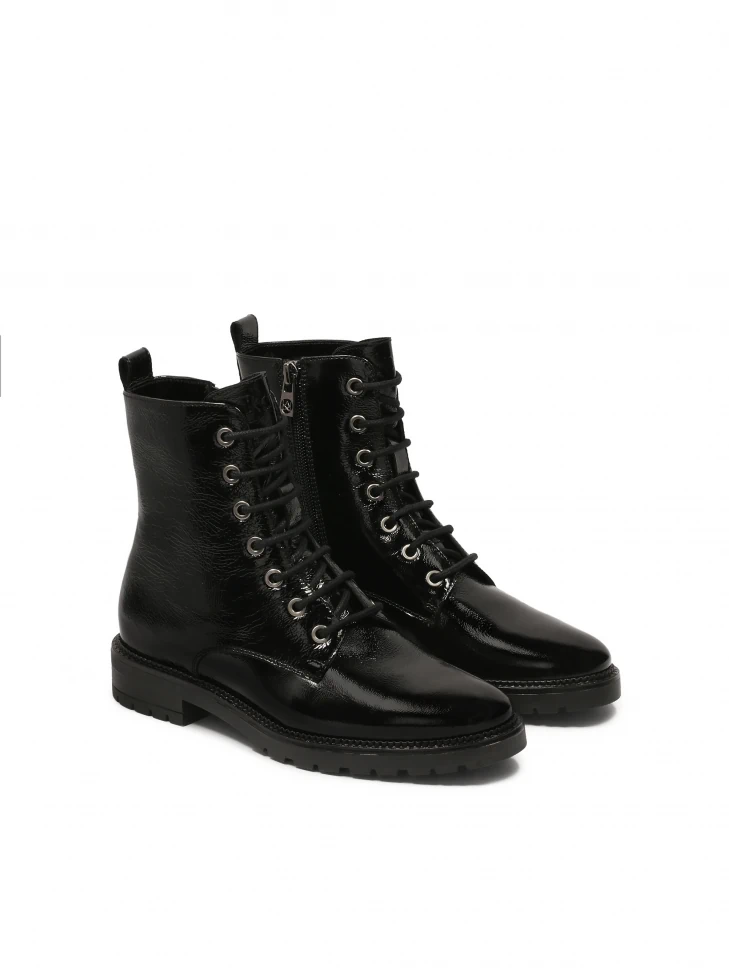 Kazar Classic Patent Leather Crinkle Sneakers