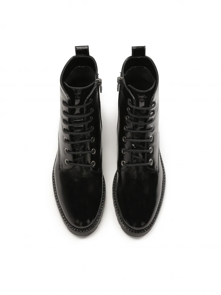 Kazar Classic Patent Leather Crinkle Sneakers