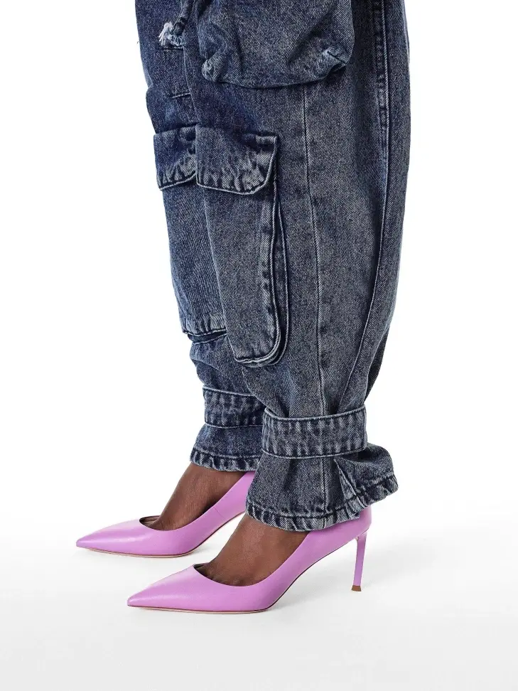 Kazar Classic Stiletto Pumps In Purple Color