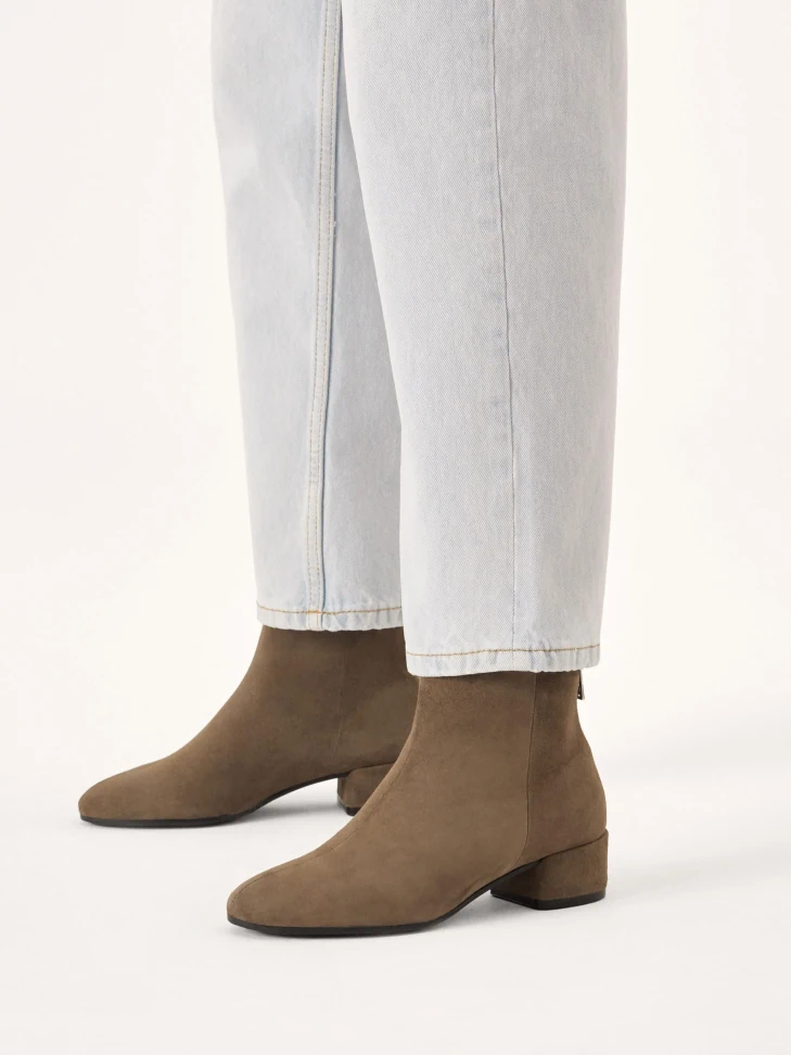 Kazar Classic Suede Boots With Low Heel