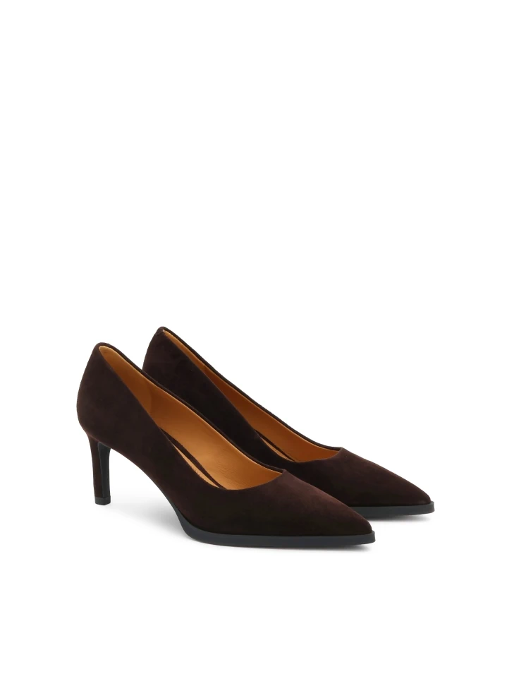 Kazar Classic Suede Pumps In Brown Color