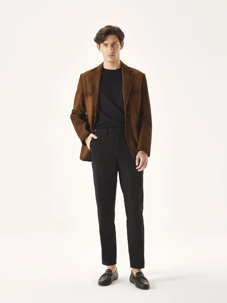 Kazar Comfortable Black Moccasins With Metal Rod