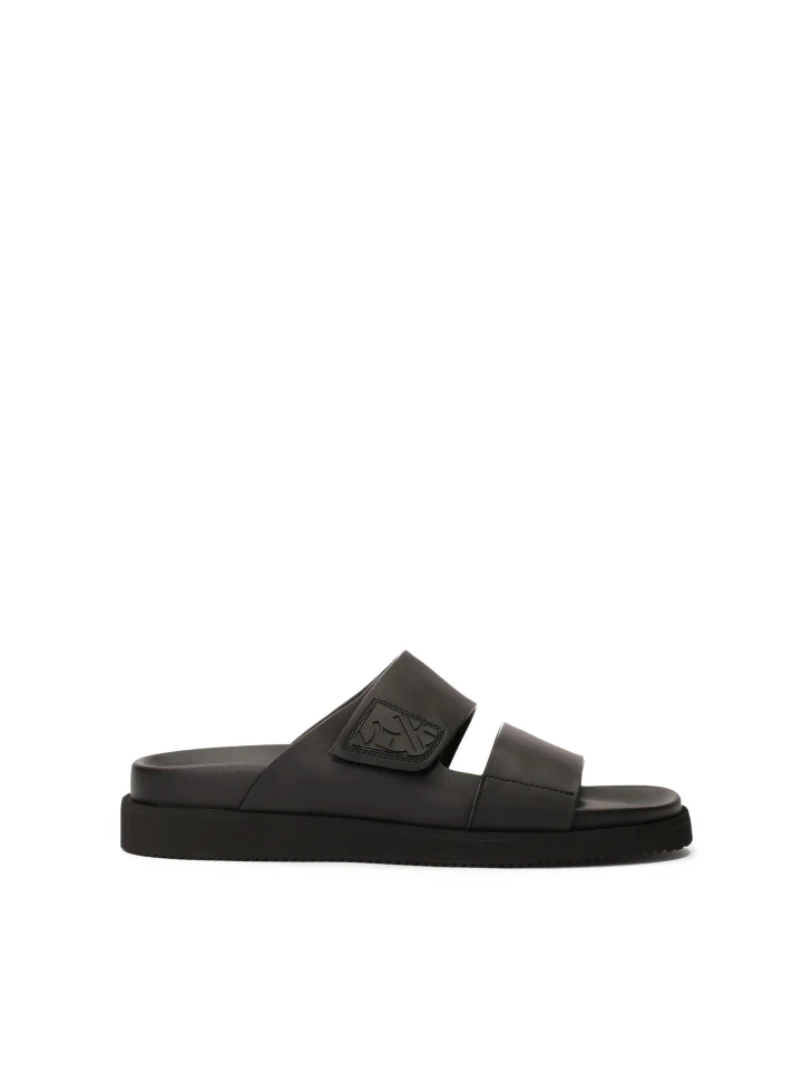 kazar Comfortable black slides with matte finish