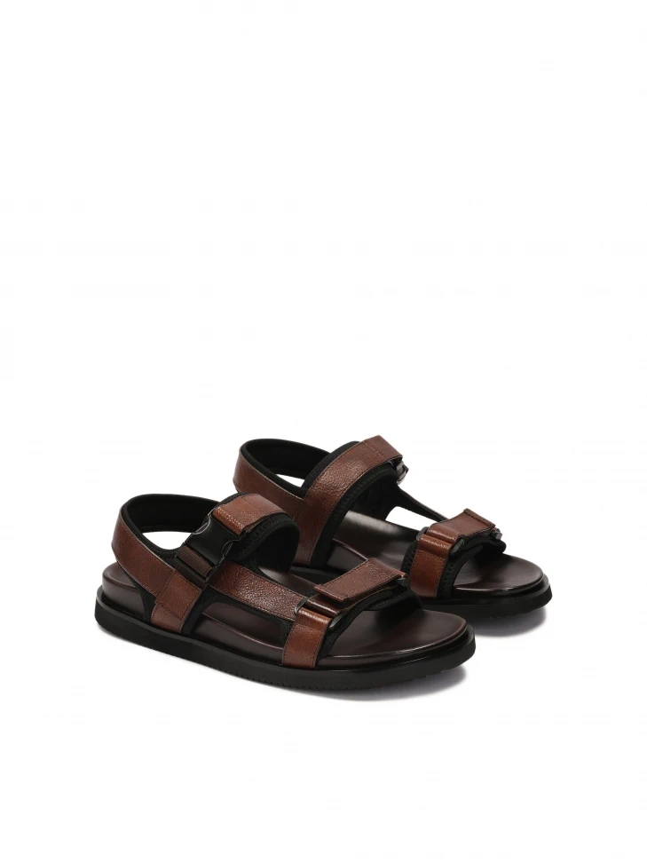Kazar Comfortable Leather Sandals In Brown Color