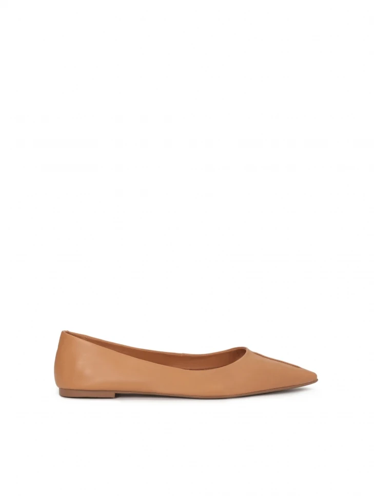 kazar Comfortable light brown leather ballerinas