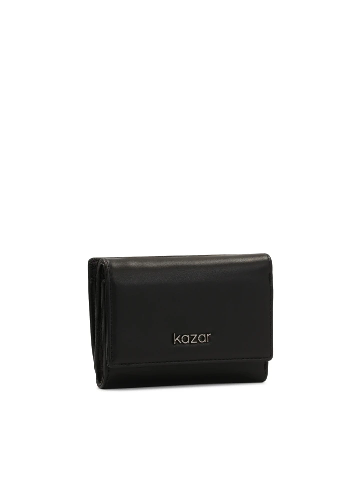 Kazar Compact Black Leather Wallet