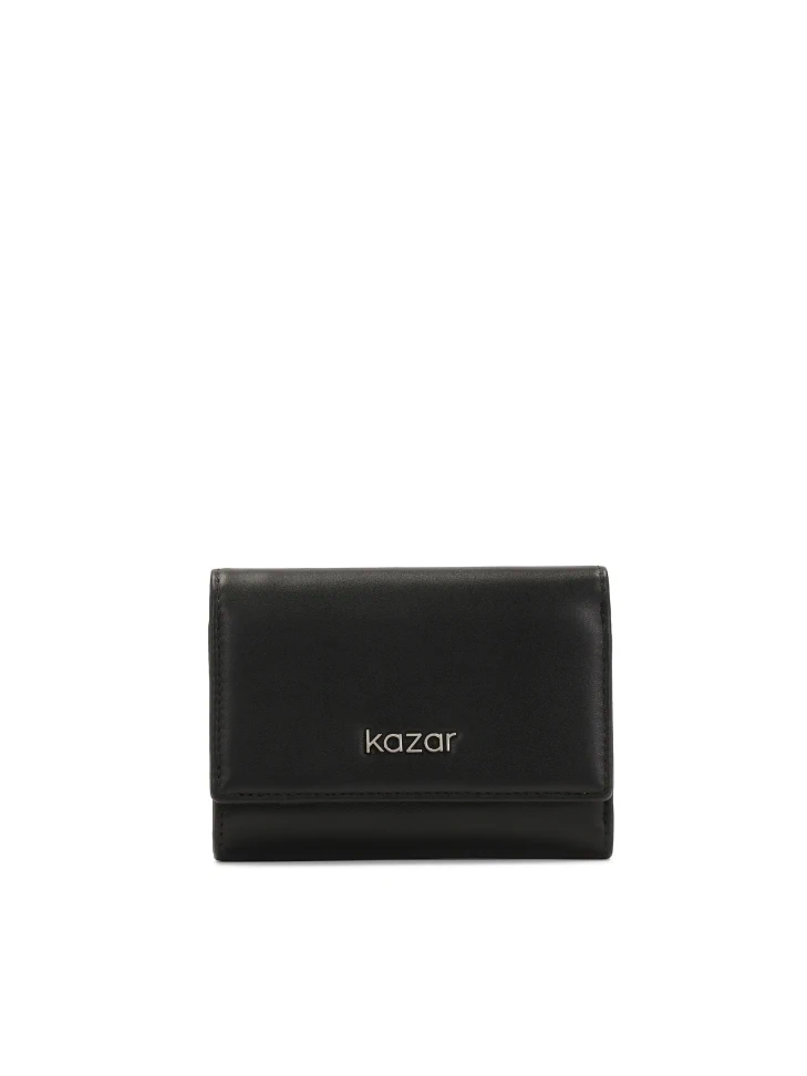 kazar Compact black leather wallet