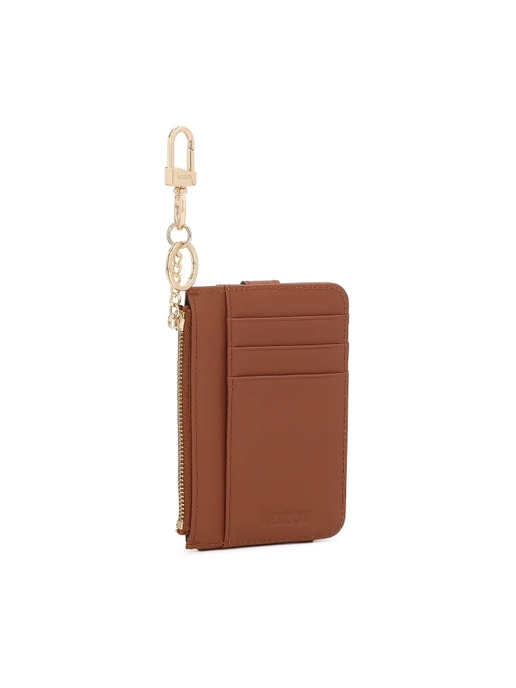 Kazar Compact Leather Wallet With Carabiner