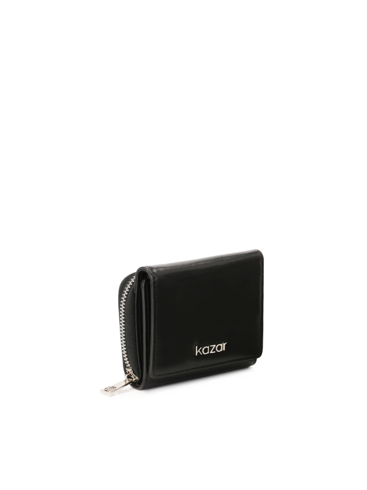 Kazar Compact Leather Wallet With Clasp