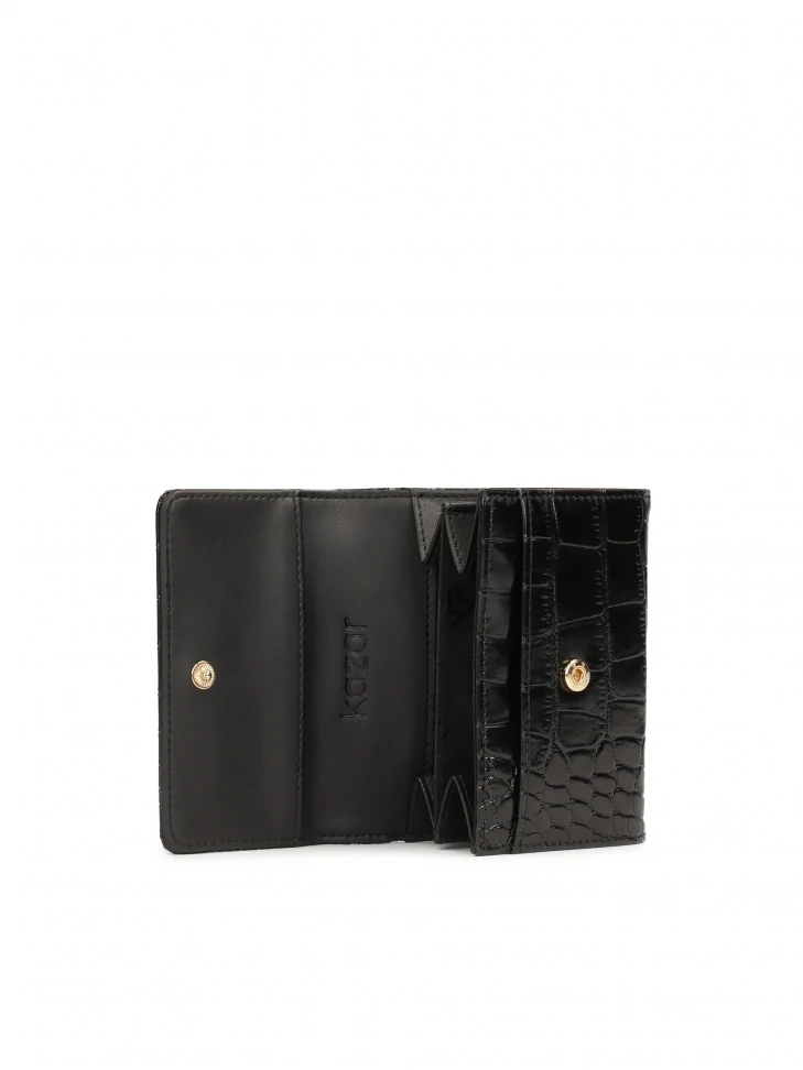 Kazar Compact Wallet In Embossed Leather