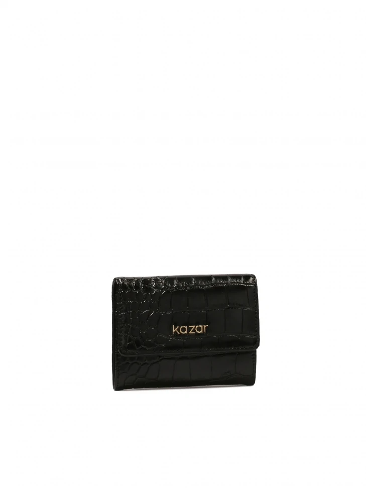 Kazar Compact Wallet In Embossed Leather