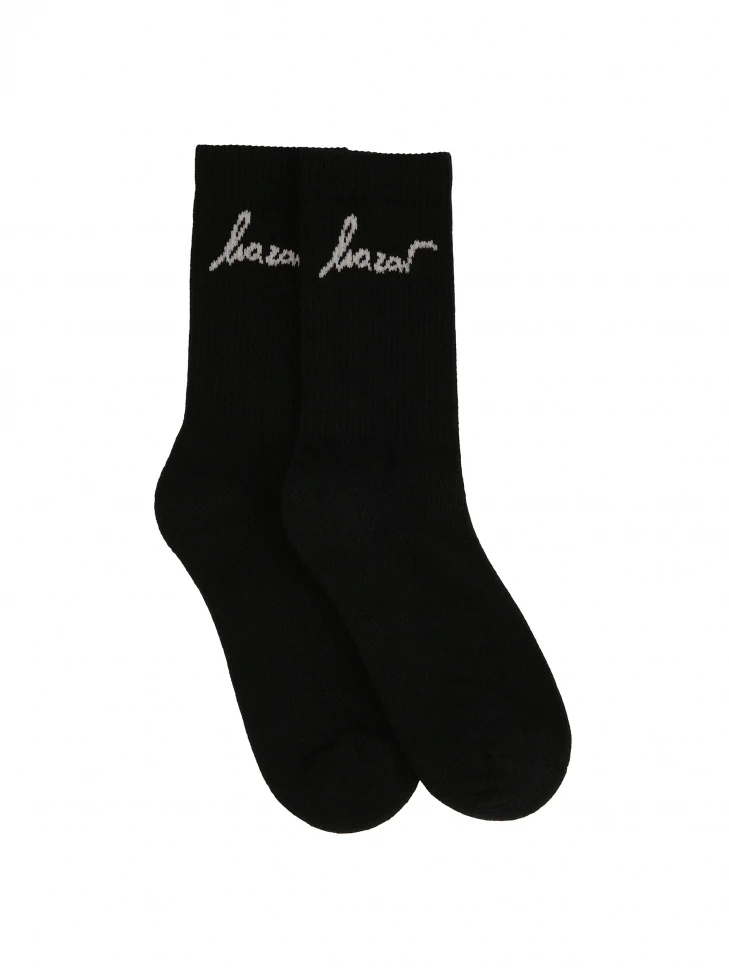 Kazar Cotton Black Socks With KAZAR Logo