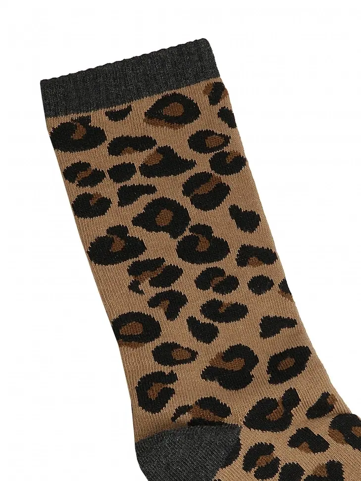 Kazar Cotton Socks For Women In Leopard Print