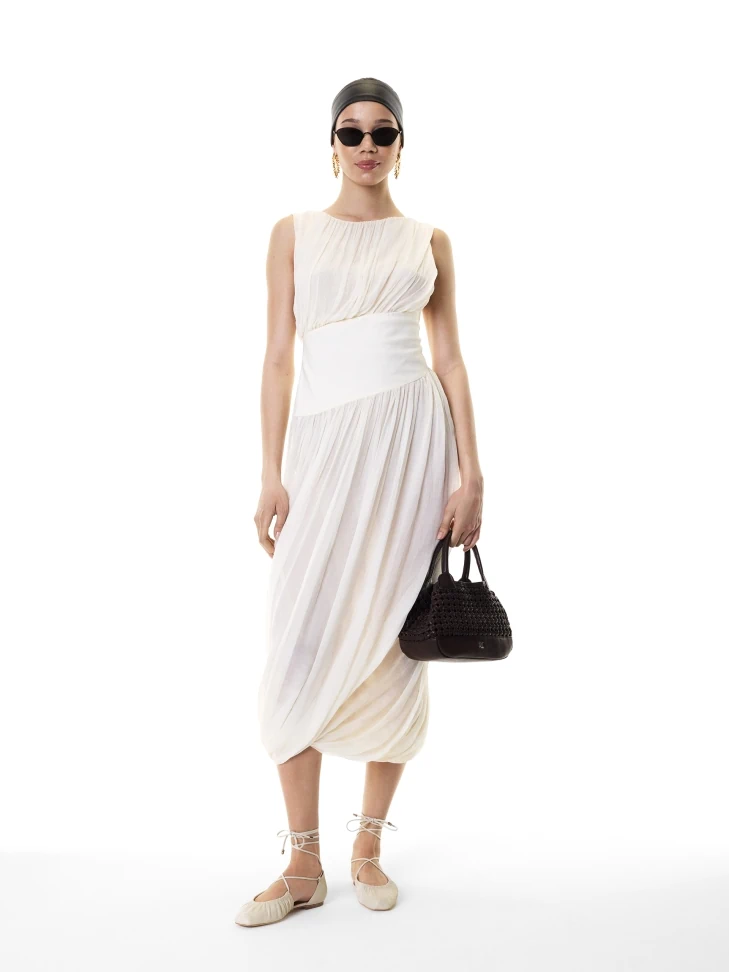 Kazar Cream Ballerinas With Cutout Upper