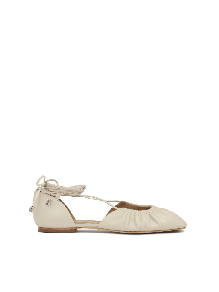 kazar Cream ballerinas with cutout upper