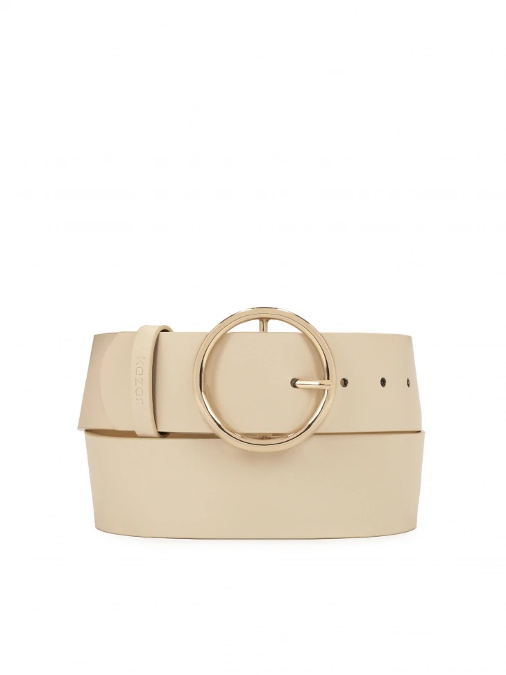 kazar Cream colored belt with round buckle