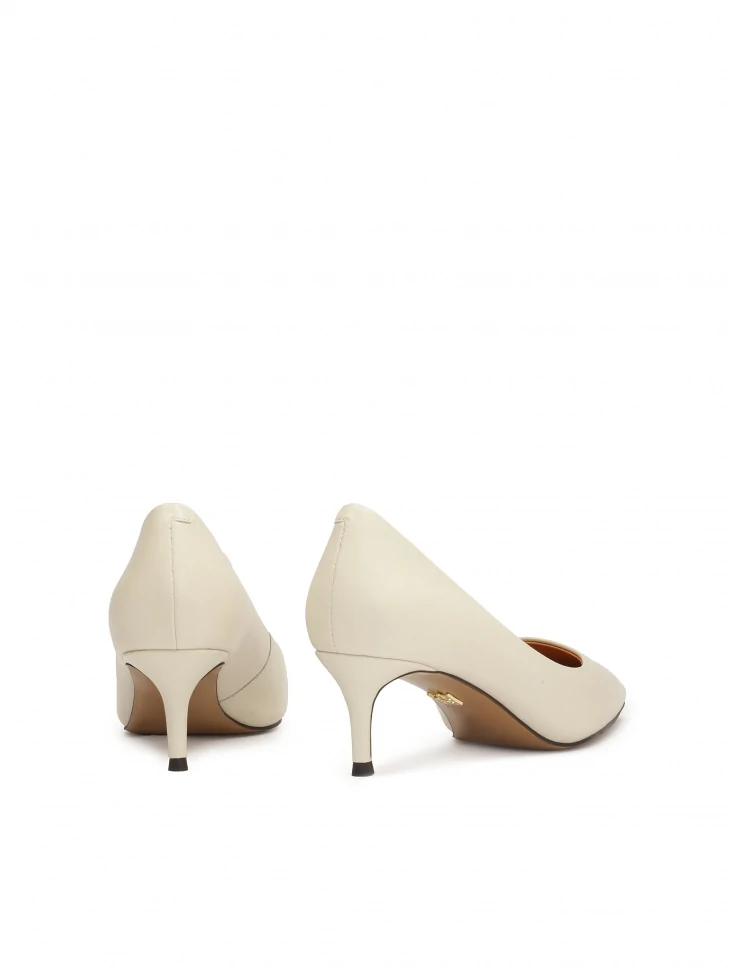 Kazar Cream Kitten Heeled Pumps