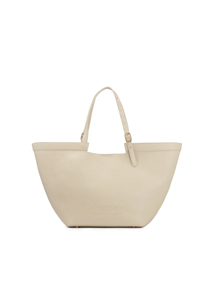 kazar Cream large shoulder bag in smooth leather