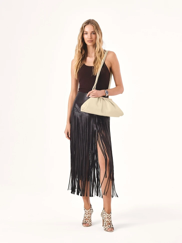 Kazar Cream Leather Occasional Clutch Bag