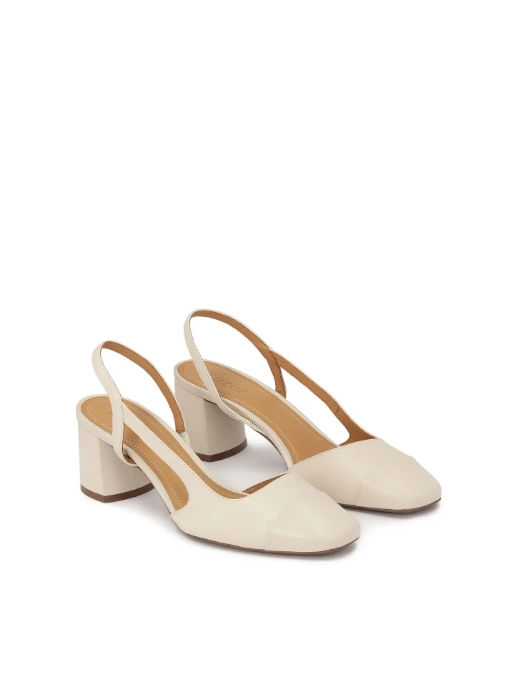 Kazar Cream Pumps With Cut-out Upper