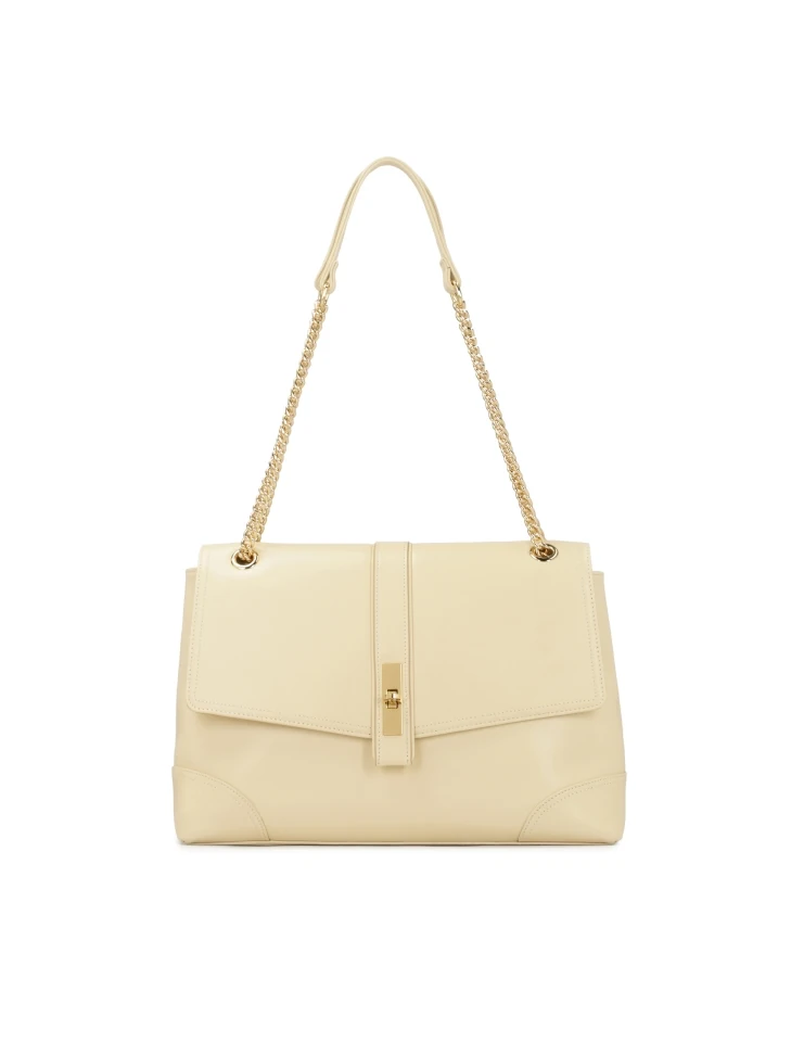 kazar Cream shoulder bag with decorative clasp
