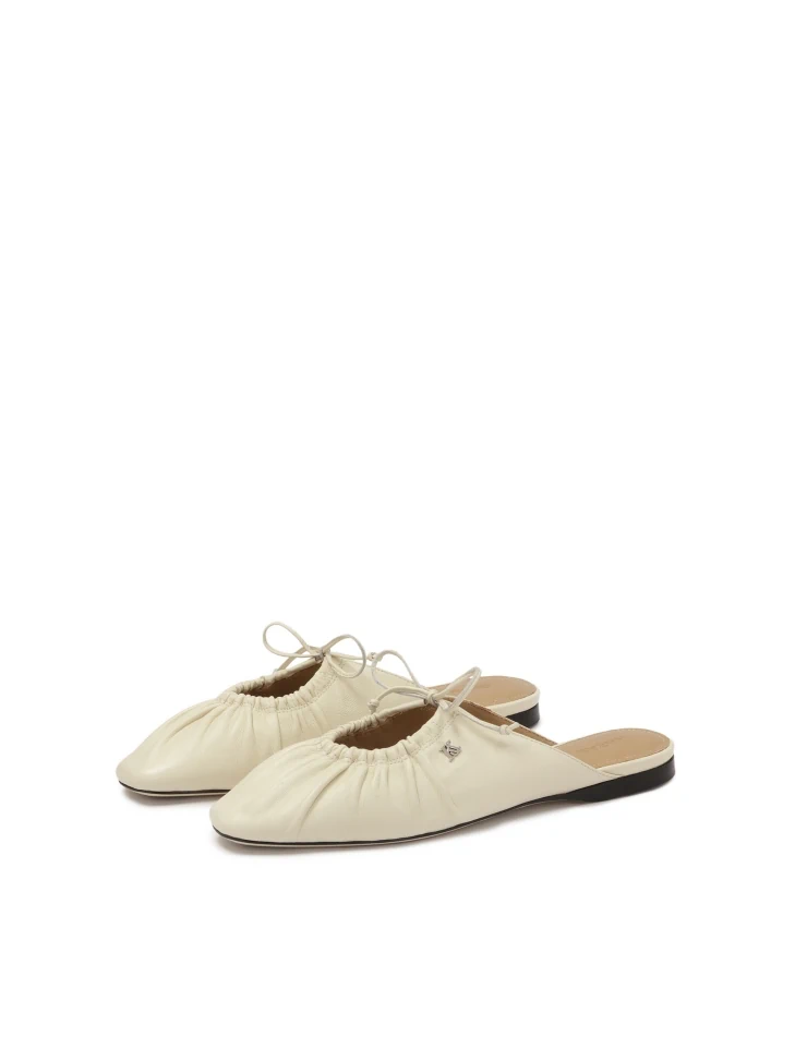 Kazar Cream Slides With Tied Upper