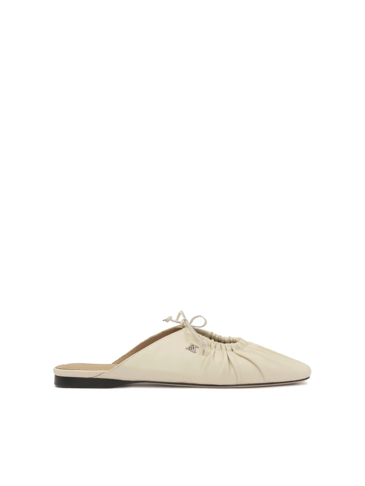 kazar Cream slides with tied upper