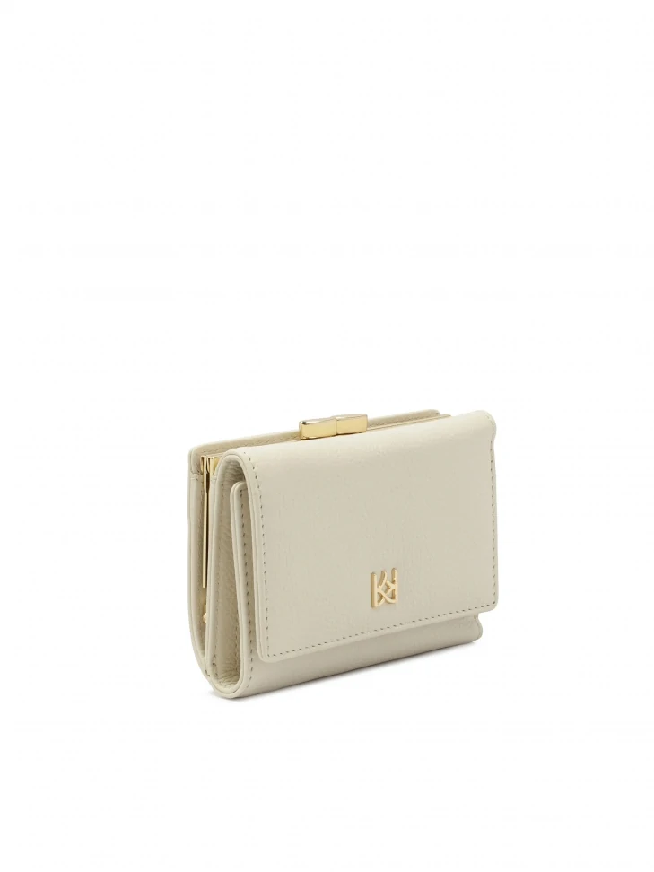 Kazar Cream Small Leather Wallet