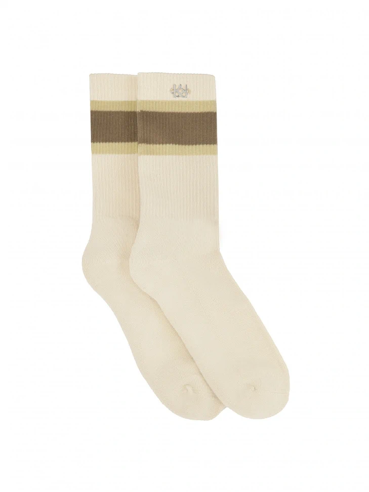 Kazar Cream Socks With Decorative Belt