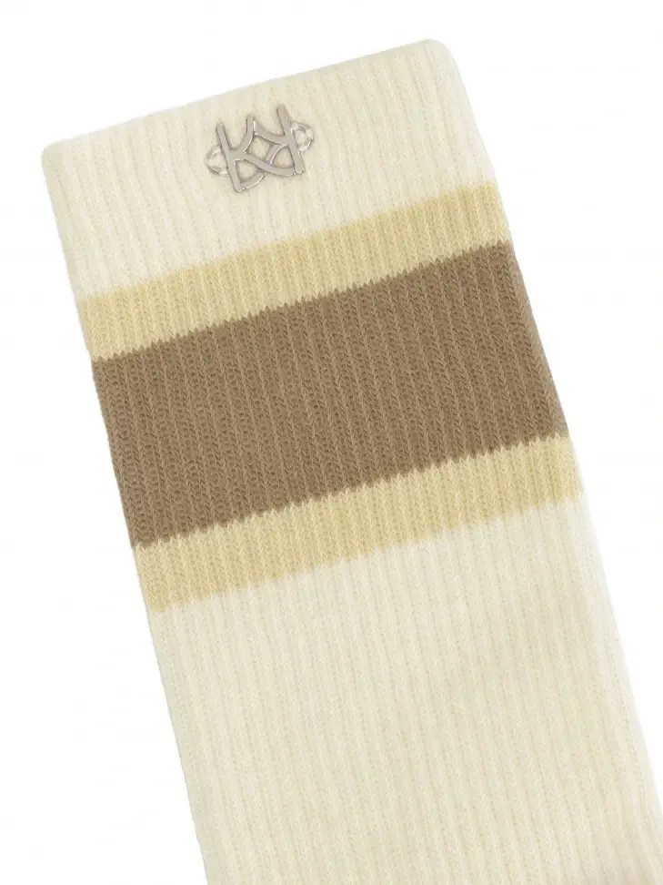 Kazar Cream Socks With Decorative Belt