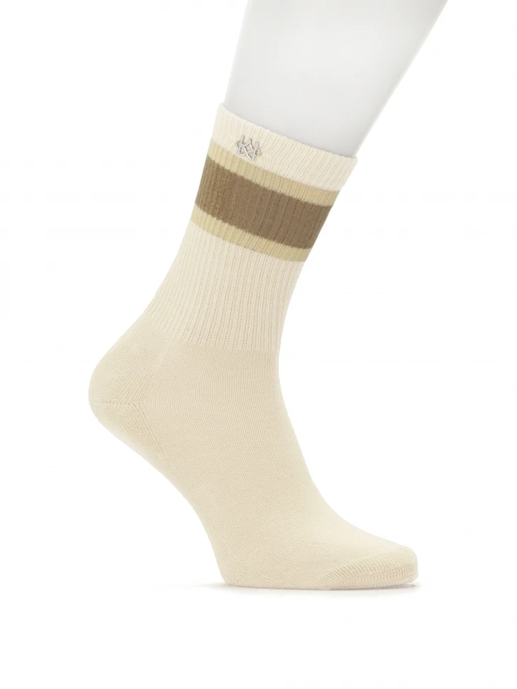 kazar Cream socks with decorative belt