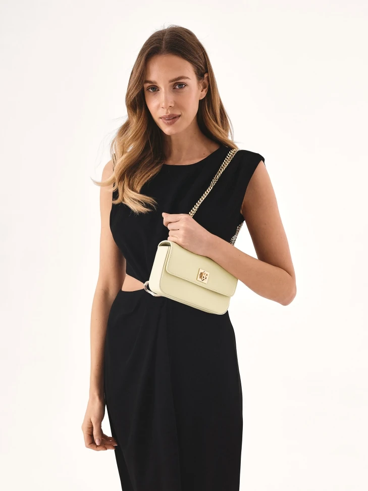 Kazar Cream Stiff Chain Handbag